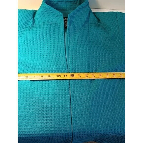 Vintage Dialogue Turquoise Cotton Blazer With Lining Size L - Picture 5 of 10